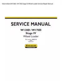 New Holland W130D / W170D Stage IV Wheel Loader Service Repair Manual preview