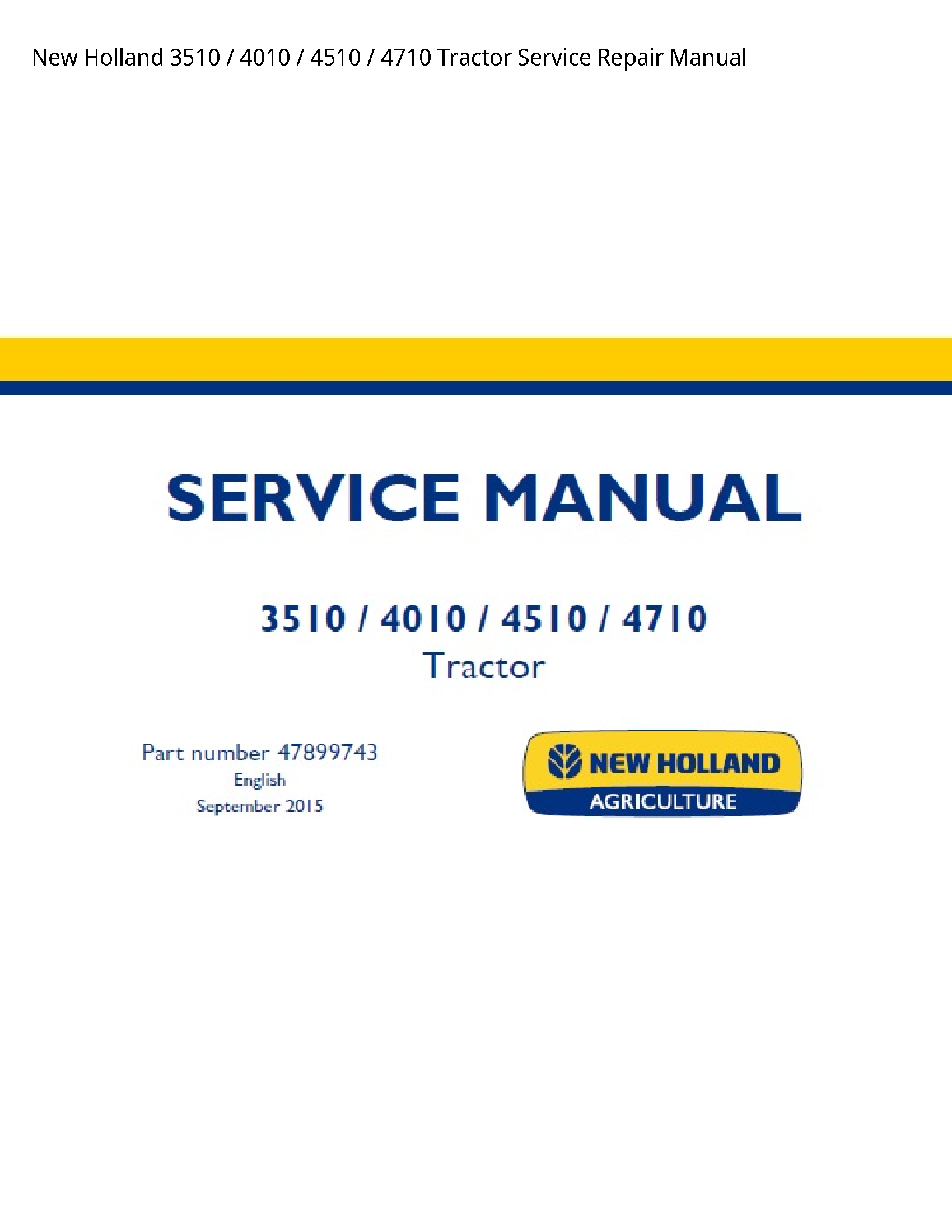 New Holland 3510 Tractor manual