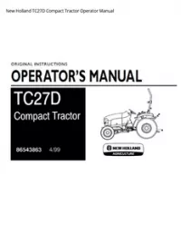 New Holland TC27D Compact Tractor Operator Manual preview