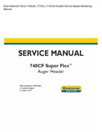 New Holland F106.6  F106.6A   F156.6   F156.6A Grader Service Repair Workshop Manual preview