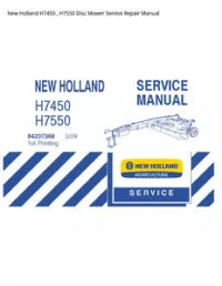 New Holland H7450   H7550 Disc Mower Service Repair Manual preview