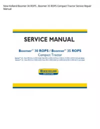New Holland Boomer 30 ROPS   Boomer 35 ROPS Compact Tractor Service Repair Manual preview