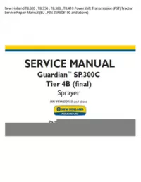 New Holland T8.320   T8.350   T8.380   T8.410 Powershift Transmission (PST) Tractor Service Repair Manual (EU   PIN ZERE08100 and above) preview