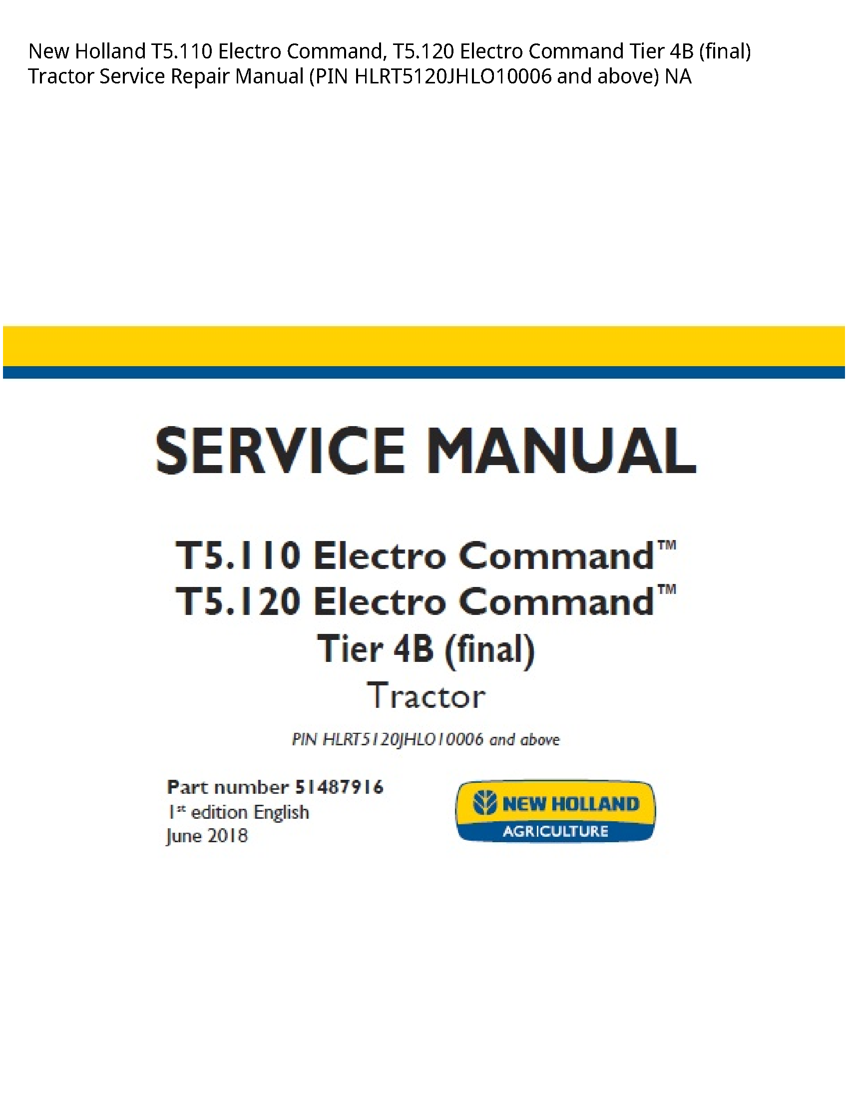 New Holland T5.110 Electro Command manual