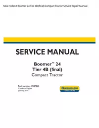New Holland Boomer 24 Tier 4B (final) Compact Tractor Service Repair Manual preview