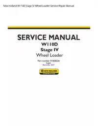 New Holland W110D Stage IV Wheel Loader Service Repair Manual preview