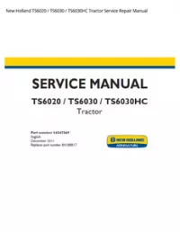 New Holland TS6020 / TS6030 / TS6030HC Tractor Service Repair Manual preview