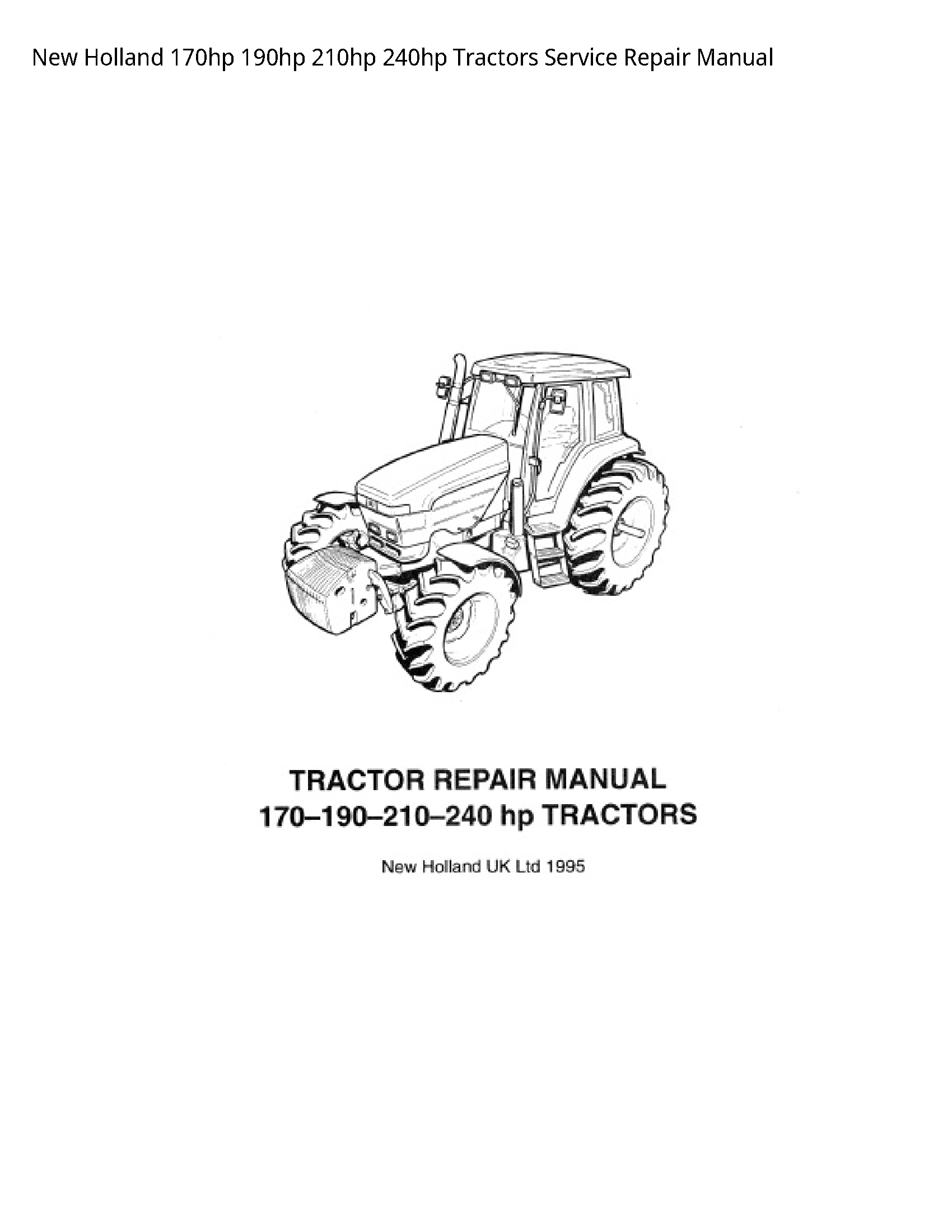 New Holland 170hp Tractors manual