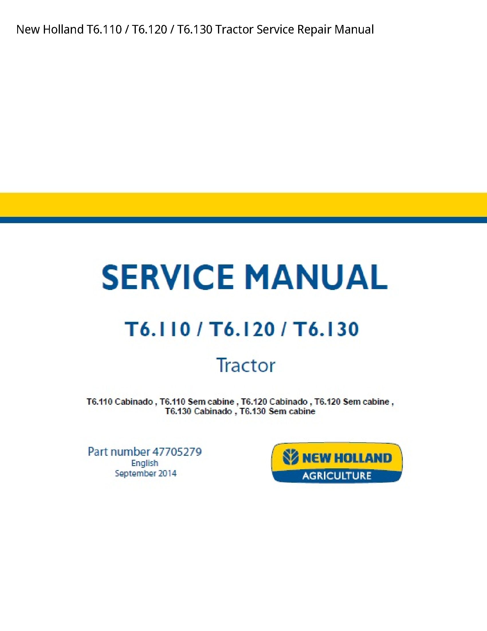 New Holland T6.110 Tractor manual