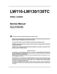 New Holland LW110 Wheel Loaders manual