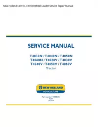 New Holland LW110   LW130 Wheel Loader Service Repair Manual preview