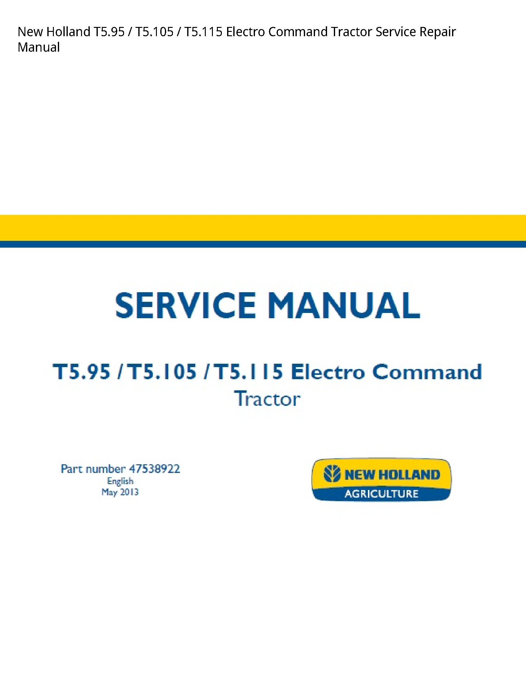 New Holland T5.95 Electro Command Tractor manual
