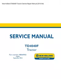 New Holland TD4040F Tractor Service Repair Manual (2016 NA) preview