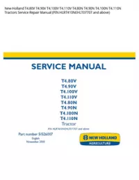 New Holland T4.80V T4.90V T4.100V T4.110V T4.80N T4.90N T4.100N T4.110N Tractors Service Repair Manual (PIN HLRT410NEHLT07707 and above) preview
