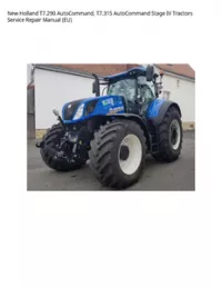 New Holland T7.290 AutoCommand  T7.315 AutoCommand Stage IV Tractors Service Repair Manual (EU) preview