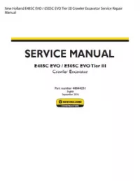 New Holland E485C EVO / E505C EVO Tier III Crawler Excavator Service Repair Manual preview