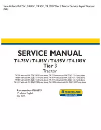 New Holland T4.75V   T4.85V   T4.95V   T4.105V Tier 3 Tractor Service Repair Manual (NA) preview