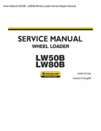 New Holland LW50B   LW80B Wheel Loader Service Repair Manual preview