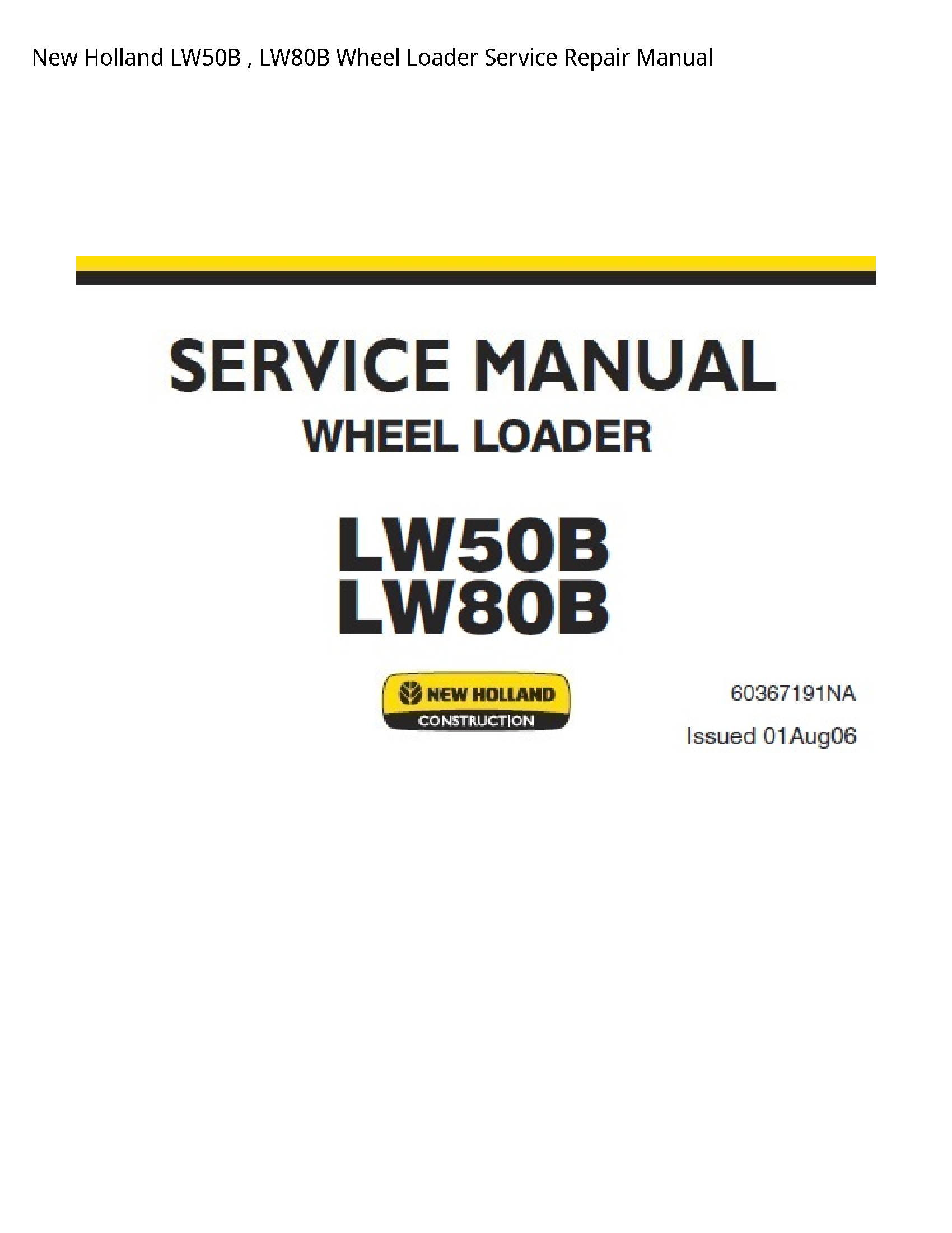 New Holland LW50B Wheel Loader manual