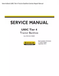 New Holland U80C Tier 4 Tractor Backhoe Service Repair Manual preview