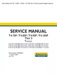 New Holland T4.75F   T4.85F   T4.95F   T4.105F Tier 3 Tractor Service Repair Manual preview