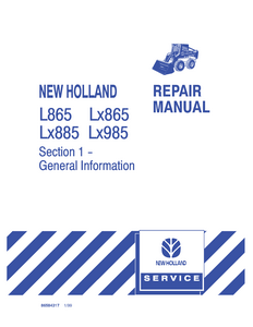 New Holland L865 Skid Steer Loader manual