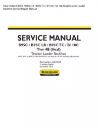 New Holland B95C / B95C LR / B95C TC / B110C Tier 4B (final) Tractor Loader Backhoe Service Repair Manual preview