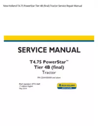 New Holland T4.75 PowerStar Tier 4B (final) Tractor Service Repair Manual preview