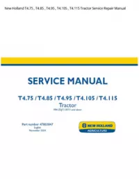 New Holland T4.75   T4.85   T4.95   T4.105   T4.115 Tractor Service Repair Manual preview