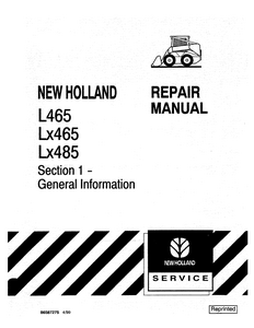 New Holland Lx465 Skid Steer Loader manual