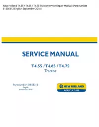 New Holland T4.55 / T4.65 / T4.75 Tractor Service Repair Manual (Part number 51505313 English September 2018) preview