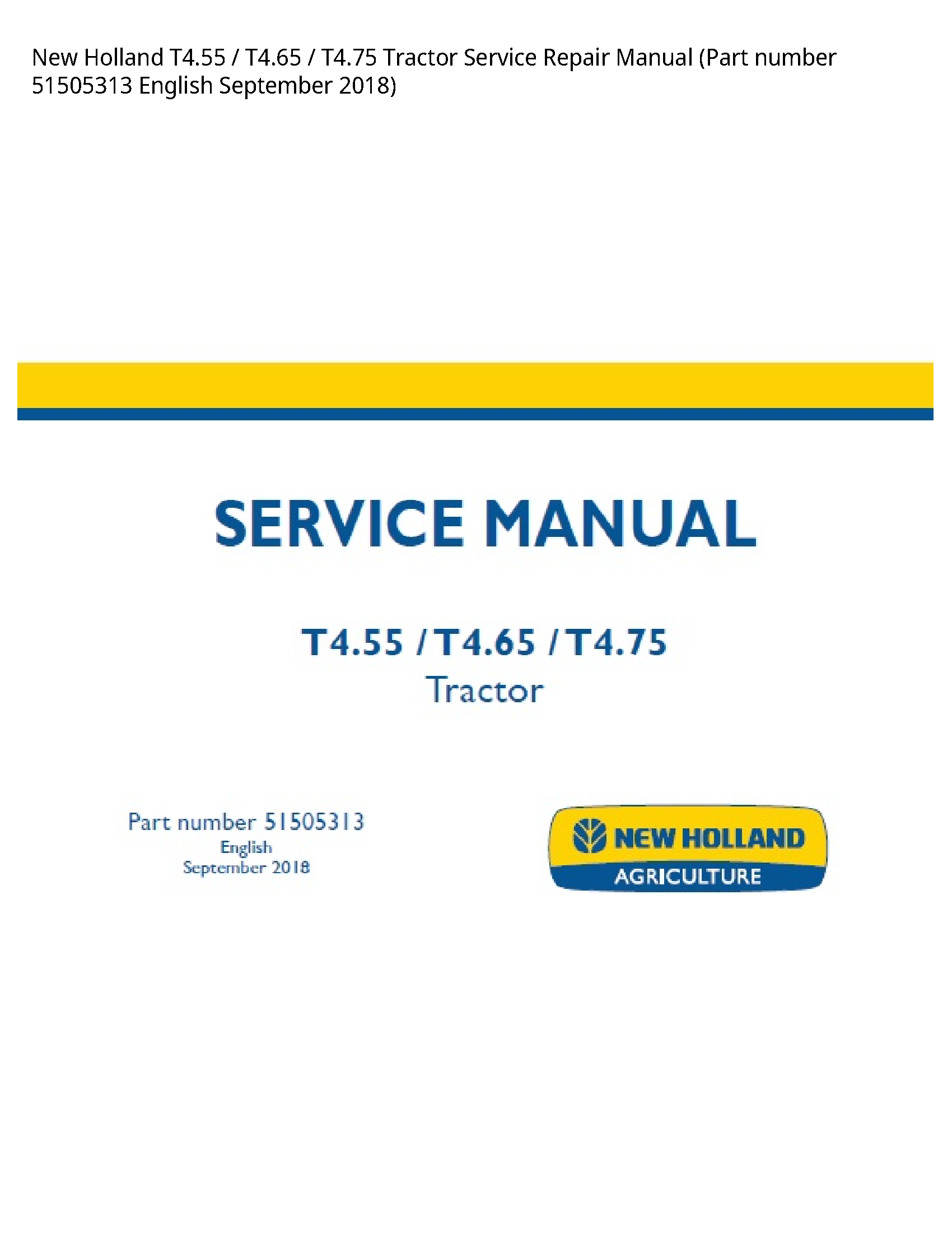 New Holland T4.55 Tractor manual