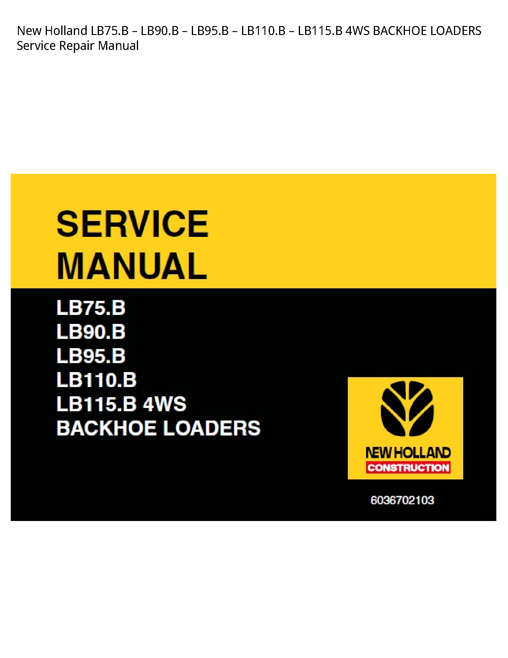 New Holland LB75.B BACKHOE LOADERS manual