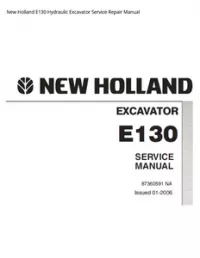 New Holland E130 Hydraulic Excavator Service Repair Manual preview