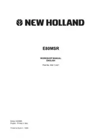 New Holland E80MSR Midi Crawler Excavator Service Repair Manual preview