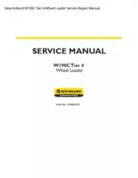 New Holland W190C Tier 4 Wheel Loader Service Repair Manual preview