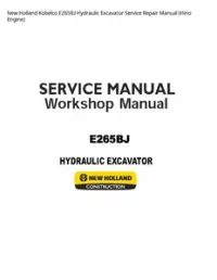 New Holland Kobelco E265BJ Hydraulic Excavator Service Repair Manual (Hino Engine) preview