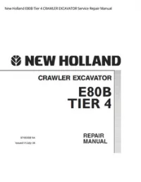 New Holland E80B Tier 4 CRAWLER EXCAVATOR Service Repair Manual preview