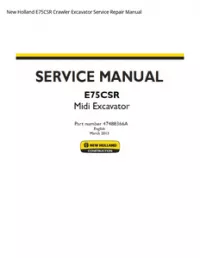 New Holland E75CSR Crawler Excavator Service Repair Manual preview