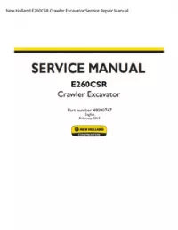 New Holland E260CSR Crawler Excavator Service Repair Manual preview