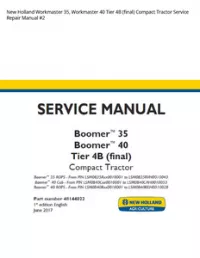 New Holland Workmaster 35  Workmaster 40 Tier 4B (final) Compact Tractor Service Repair Manual #2 preview