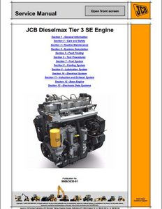 JCB 3 Dieselmax Tier SE Engine(SE Build) manual