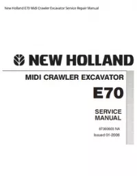New Holland E70 Midi Crawler Excavator Service Repair Manual preview