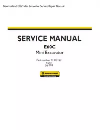 New Holland E60C Mini Excavator Service Repair Manual preview