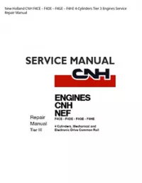 New Holland CNH F4CE – F4DE – F4GE – F4HE 4-Cylinders Tier 3 Engines Service Repair Manual preview
