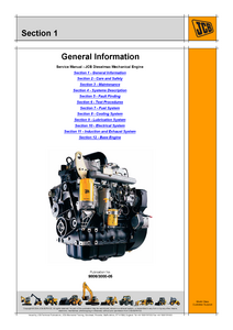 JCB Dieselmax Mechanical Engine (SA SC Build) service manual