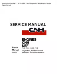 New Holland CNH F4CE – F4DE – F4GE – F4HE 6-Cylinders Tier 3 Engines Service Repair Manual preview