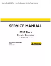 New Holland E55B Tier 4 Crawler Excavator Service Repair Manual preview