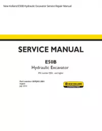 New Holland E50B Hydraulic Excavator Service Repair Manual preview