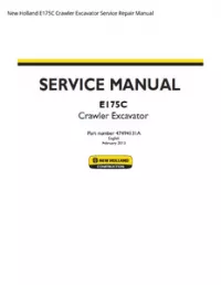New Holland E175C Crawler Excavator Service Repair Manual preview
